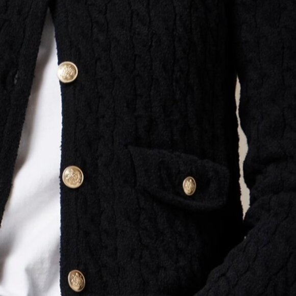 J.Crew Odette cable-knit sweater lady jacket in cotton-blend bouclé - Picture 3 of 3